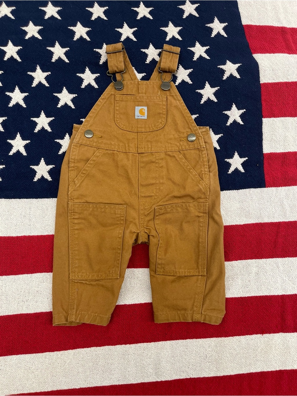 Carhartt Toddler Brown Duck Canvas Overalls Size 3 Months